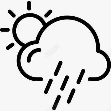 201雨201天气线性图标图标
