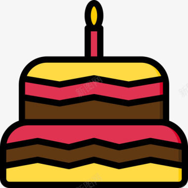 韩国楼房蛋糕面包房66线性颜色图标图标