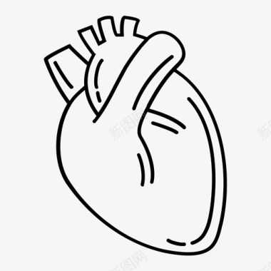 心脏人体器官轮廓图标图标