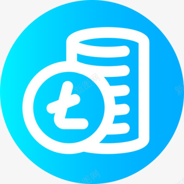 幸运币莱特币加密货币29圆形图标图标