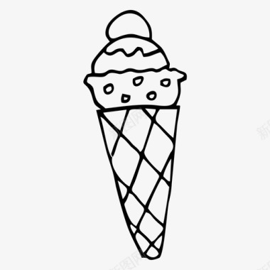 冰激凌蛋卷凉的甜的图标图标