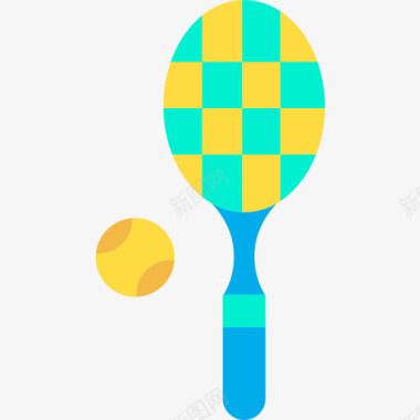 运动和游戏用网球拍10扁平图标图标