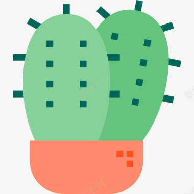 酷6仙人掌仙人掌6扁平图标图标