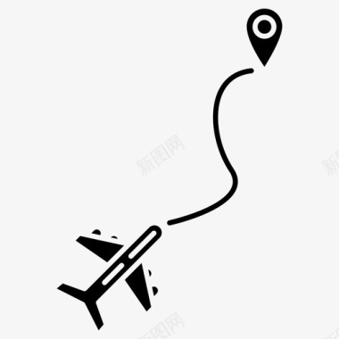 旅游目的地航班行程航空标志图标图标