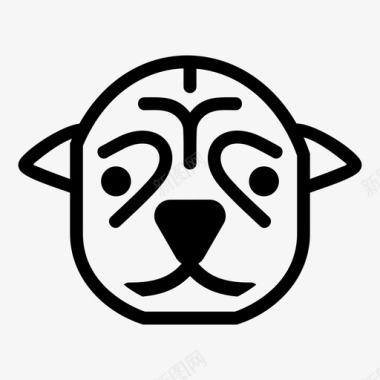 狗狗动物脸图标图标