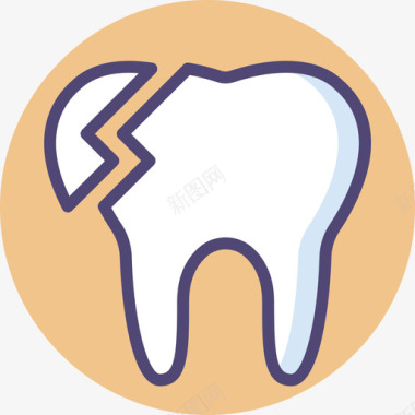 小牙齿断牙牙齿24线状颜色图标图标