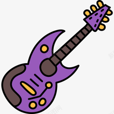 彩色颜料电吉他乐器17彩色图标图标