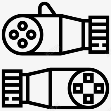 矢量插头高压插头工业过程图标图标