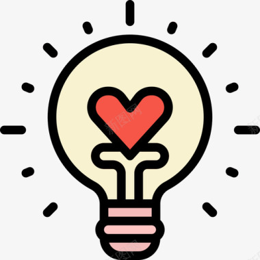 灯泡love83线性颜色图标图标