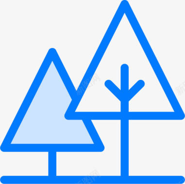 纯净蓝色树树3蓝色图标图标