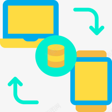 背景信息大数据同步数据科学平面图标图标