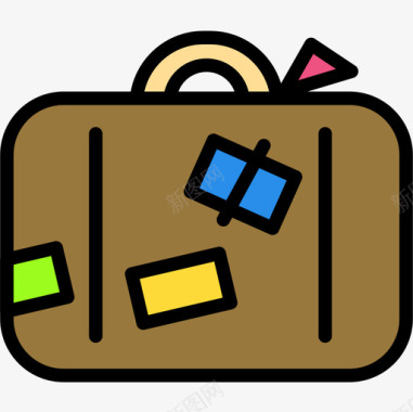 行李第8季线性颜色图标图标