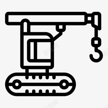 小型起重机建筑重型图标图标