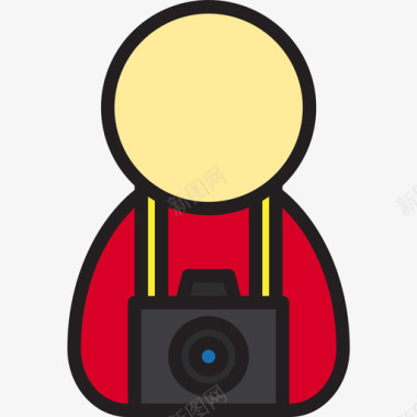 摄影师22号摄像机线性彩色图标图标