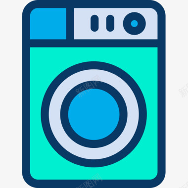 洗衣机洗衣机电器6线性颜色图标图标