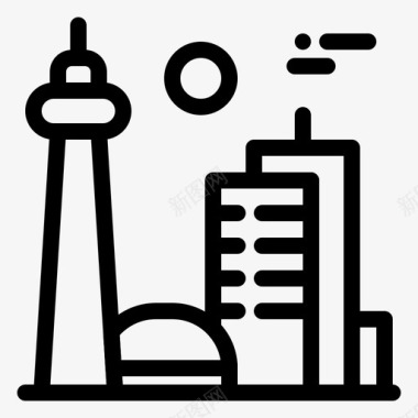 加拿大多伦多市著名城市加拿大线路大厦图标图标
