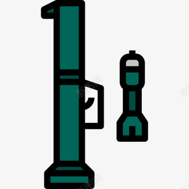 火箭筒军11线性颜色图标图标