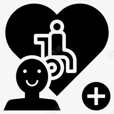 看护人残疾人阿尔茨海默病符号雕文图标图标
