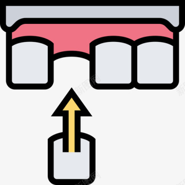 锋利牙矢量牙冠牙19线形颜色图标图标