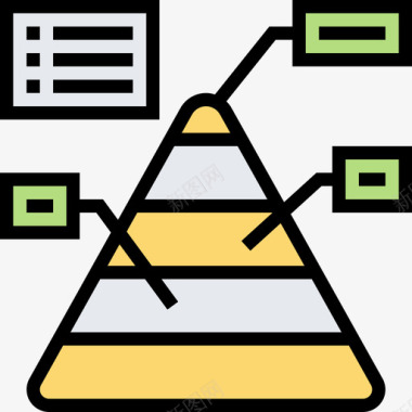 金字塔数据分析5线性颜色图标图标