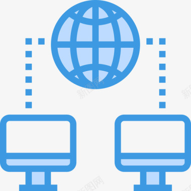 全球分布图全球计算机网络5蓝色图标图标