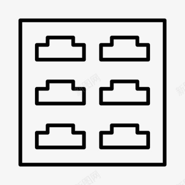 数字剪影服务器数字互联网图标图标