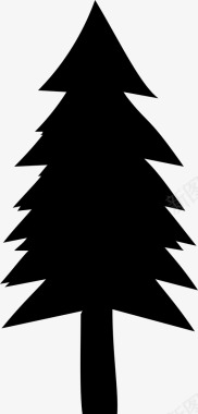 冬天雪树云杉松树植物图标图标