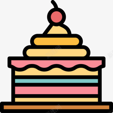 蛋糕冰淇淋18线形颜色图标图标