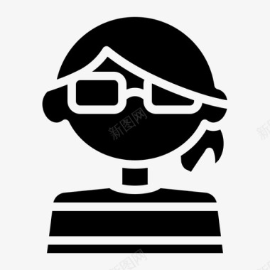 女孩化身眼镜图标图标