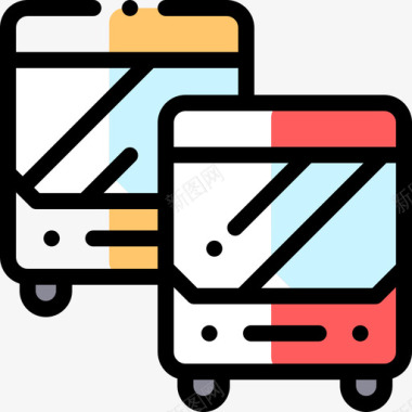 公共环境标识交通公共交通13颜色省略图标图标