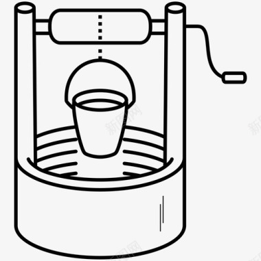 水井取水口水桶图标图标