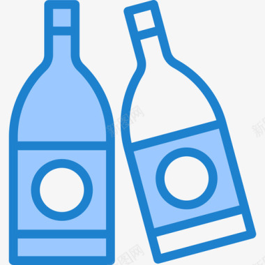 瓶子污染15蓝色图标图标