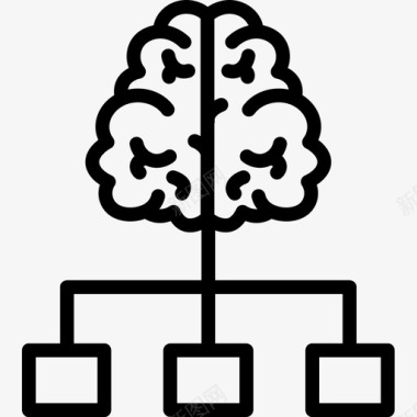 人工大脑人工智能42线性图标图标