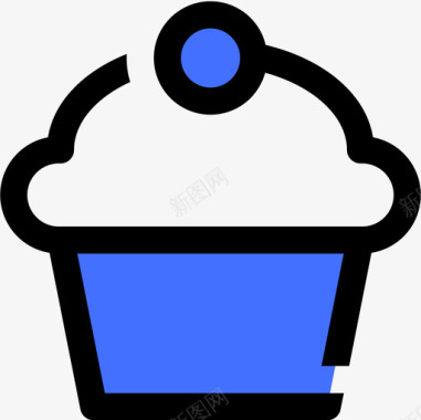 纸杯蛋糕爱85蓝色图标图标