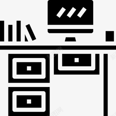 办公桌场景办公桌家具36实心图标图标
