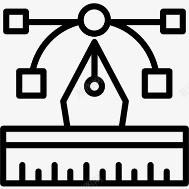 网页新闻图标节点网页与开发30线性图标图标