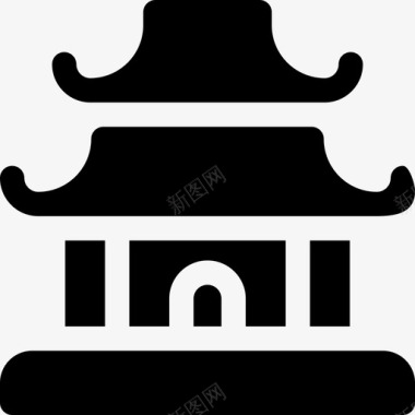 庙宇中国30填充图标图标
