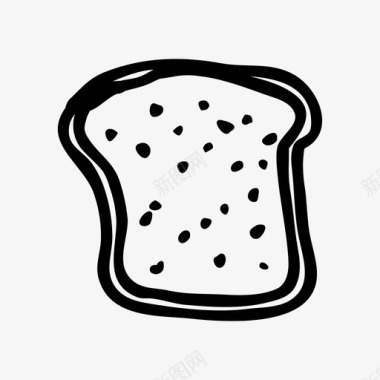 白面包面包食物图标图标