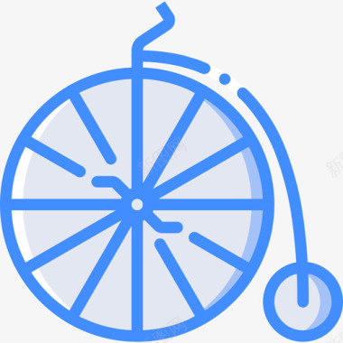 自行车发明5蓝色图标图标