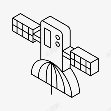 三维标志卫星通信空间图标图标