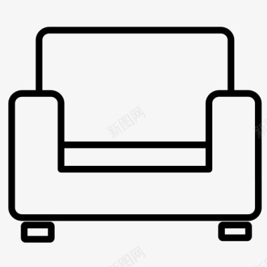 矢量长沙发沙发长沙发座位图标图标