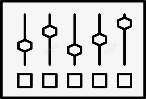 音频曲目均衡器音频节拍图标图标