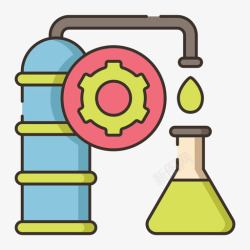 气油萃取油气2线性颜色图标高清图片