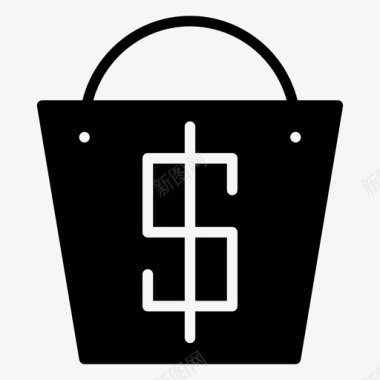 购物袋已售购买字形图标图标