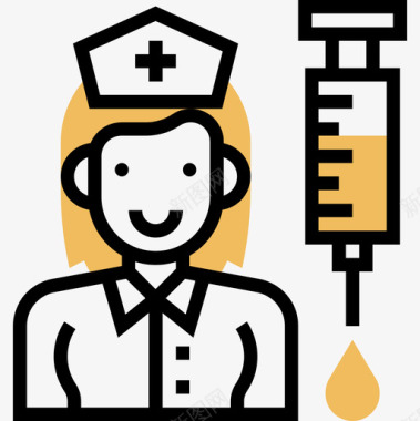 护士护士献血30黄影图标图标