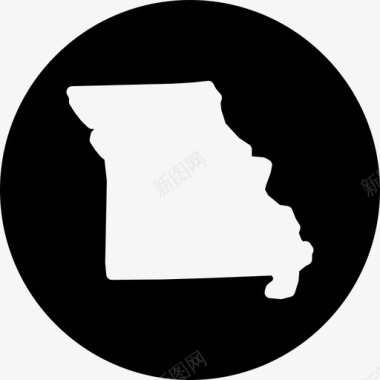 密苏里州密苏里州地图美国各州地图圆形填充图标图标