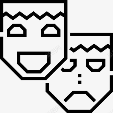 面具巴西狂欢节20线性图标图标