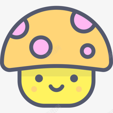 蘑菇美食家线形颜色图标图标
