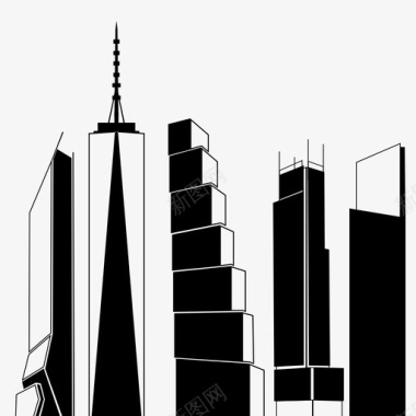新世界贸易中心塔楼重建图标图标