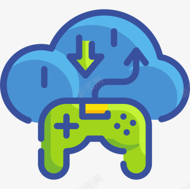 游戏控制器游戏云技术15线颜色图标图标